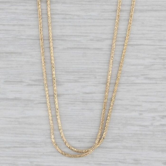 snake chain lariat back necklace 14k yellow gold adjustable length 9978