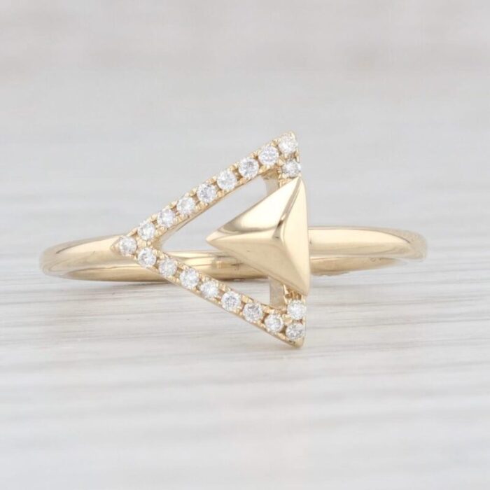 sophia diamond arrow ring 14k yellow gold size 675 7887