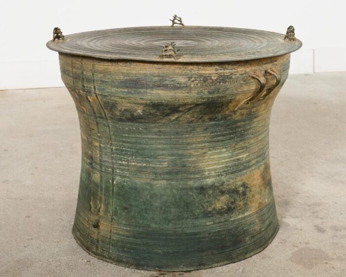 southeast asian bronze rain drum or drinks table 2680