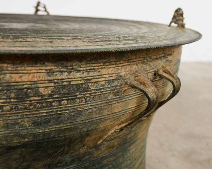 southeast asian bronze rain drum or drinks table 4615