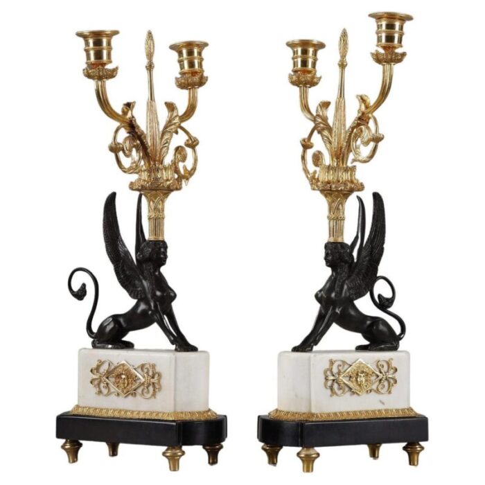 spinx candleholders set of 2 1