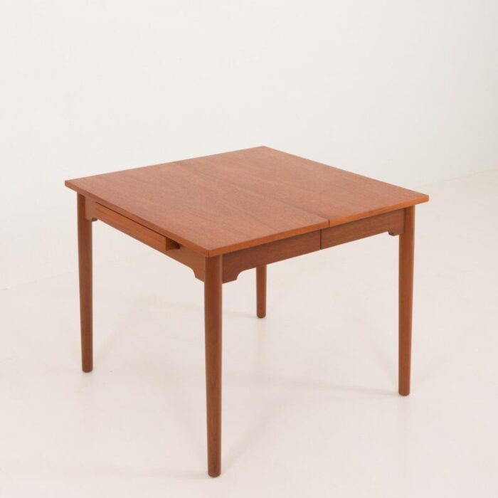 square teak table with hidden extenisons by hans j wegner for pp mobler denmark 1960s 1980