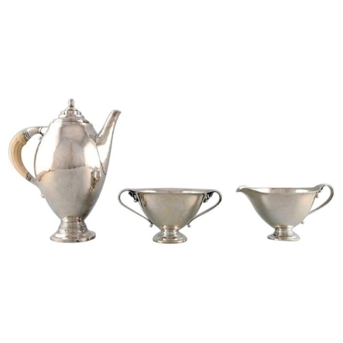 sterling silver coffee service by johan rohde for georg jensen set of 3 1