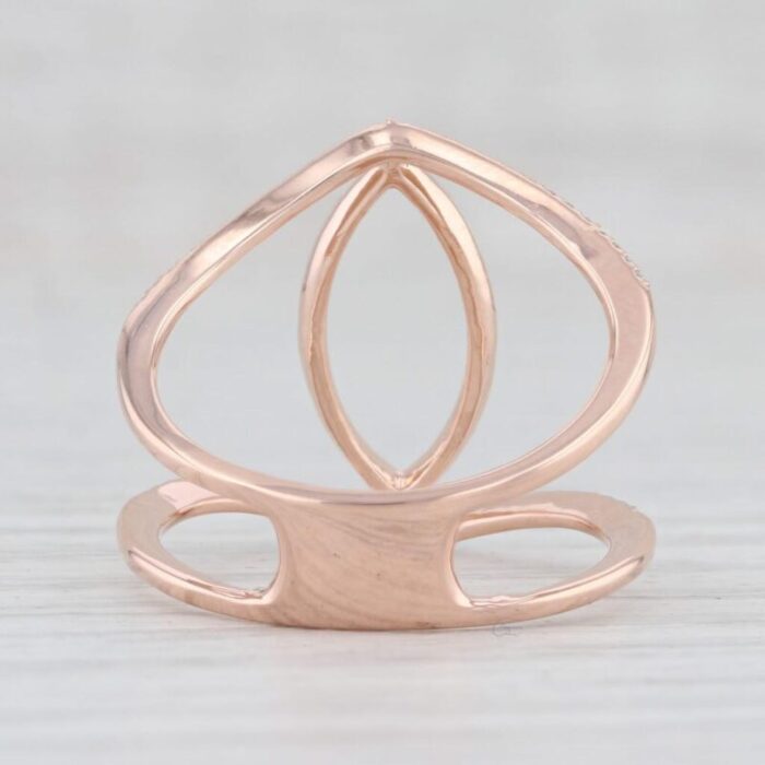 stylized diamond ring 14k rose gold size 65 open marquise 8155