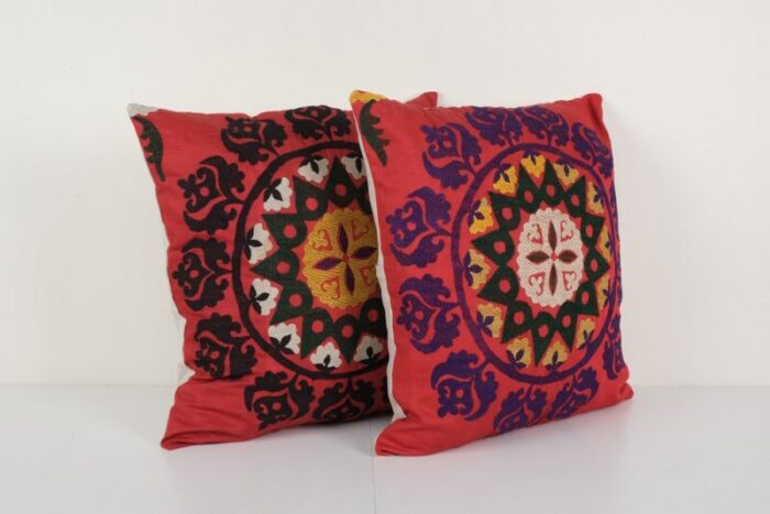 suzani red cushion covers set of 2 3