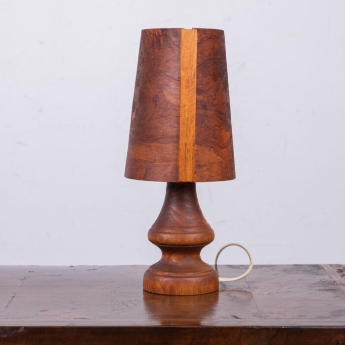 swedish burl wood table lamp 4018