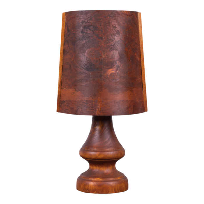 swedish burl wood table lamp 6252