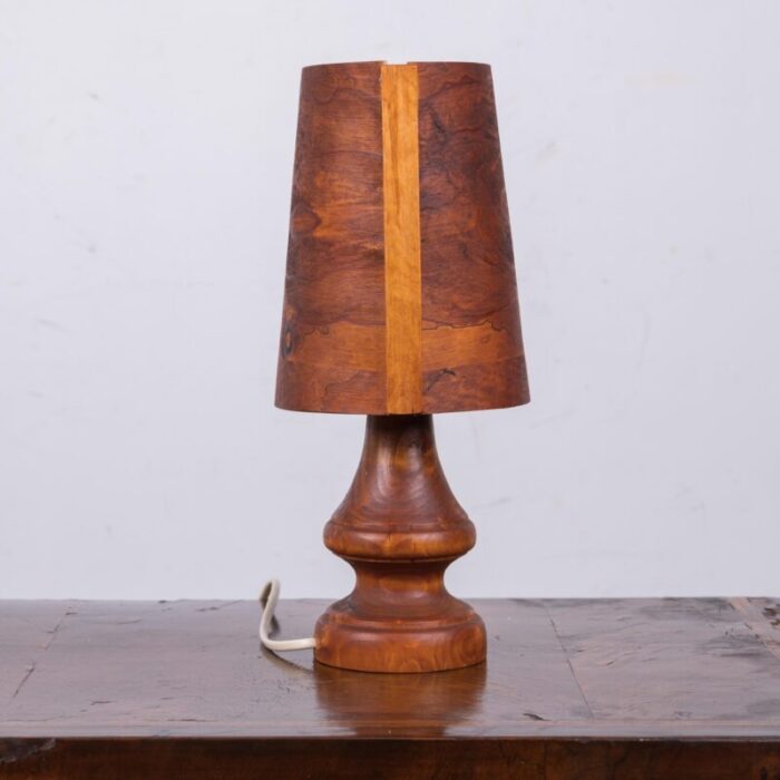 swedish burl wood table lamp 7470