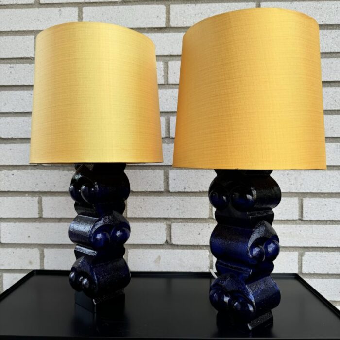 table lamps in glass by bengt edenfalk sweden 1970 set of 2 3998