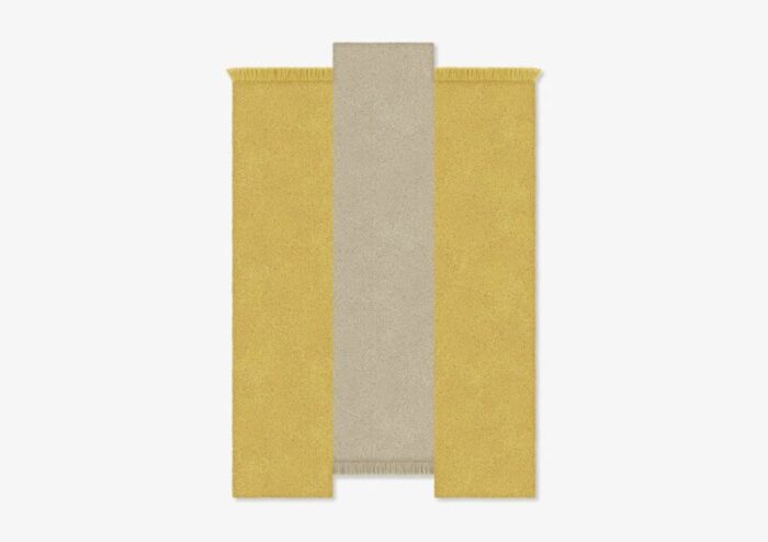 taupe mustard rectangle shape out rug from marqqa 1