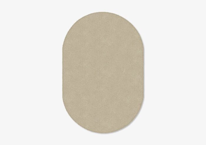 taupe oval plain rug from marqqa 1