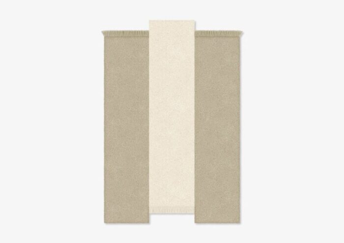 taupe white rectangle shape out rug from marqqa 1