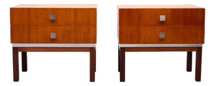 teak nightstands from meurop belgium 1964 set of 2 0160