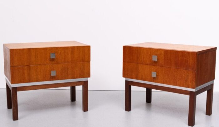 teak nightstands from meurop belgium 1964 set of 2 2141