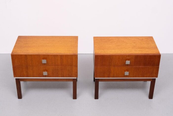 teak nightstands from meurop belgium 1964 set of 2 2688