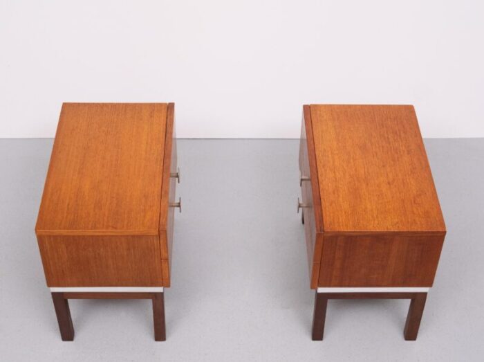 teak nightstands from meurop belgium 1964 set of 2 3239