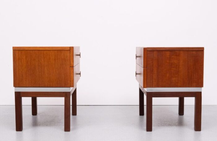 teak nightstands from meurop belgium 1964 set of 2 8926