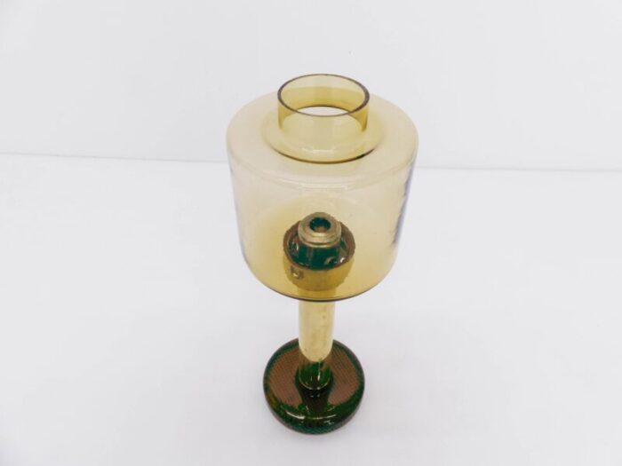 tealight holder in gnosjo brass and amber glass 1960s 9775