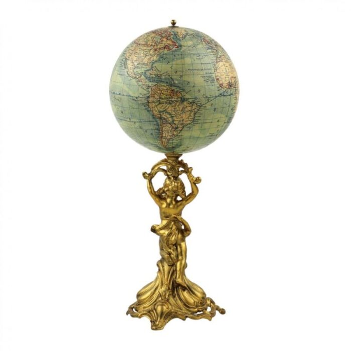 the globe on gold painted metal leg by ludwig julius heymann 1900 3