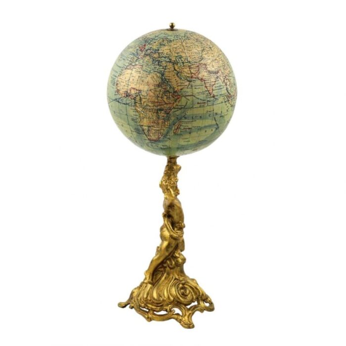 the globe on gold painted metal leg by ludwig julius heymann 1900 4