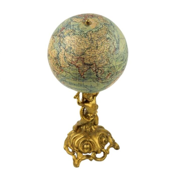 the globe on gold painted metal leg by ludwig julius heymann 1900 5