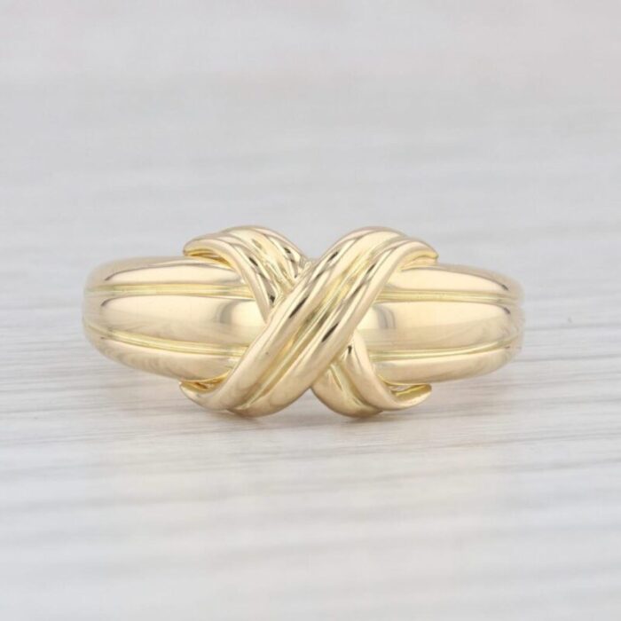 tiffany and co signature love knot 18k yellow gold size 875 8276