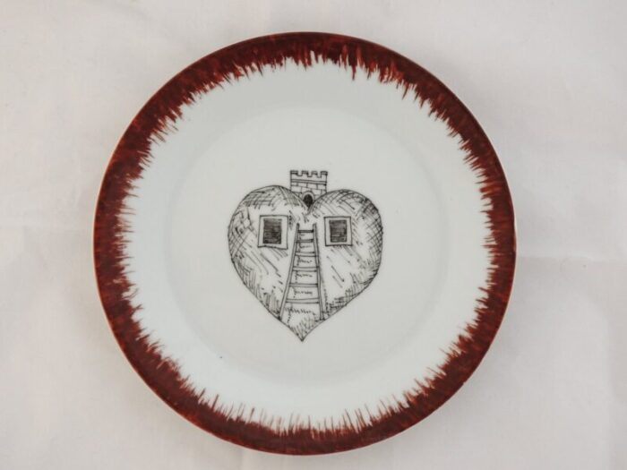 tower heart dessert plates by lithian ricci set of 2 1