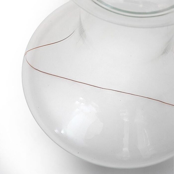 transparent glass vase by renato toso for fratelli toso 1970s 0408