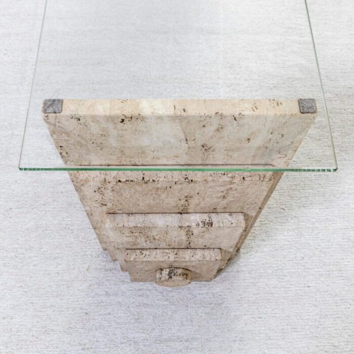 travertine console table italy 1970s 0861