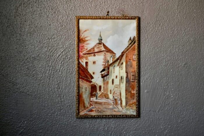 turckheim watercolor wall decoration by em muller france 1922 0097