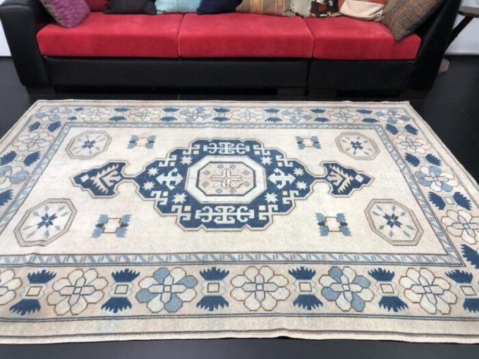 turkey beige blue oushak hand knotted area rug 8