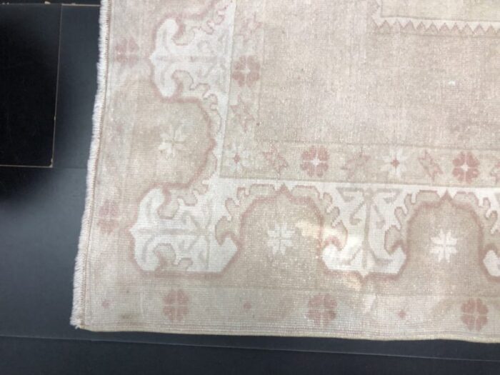 turkish nomadic pale beige distressed rug 9