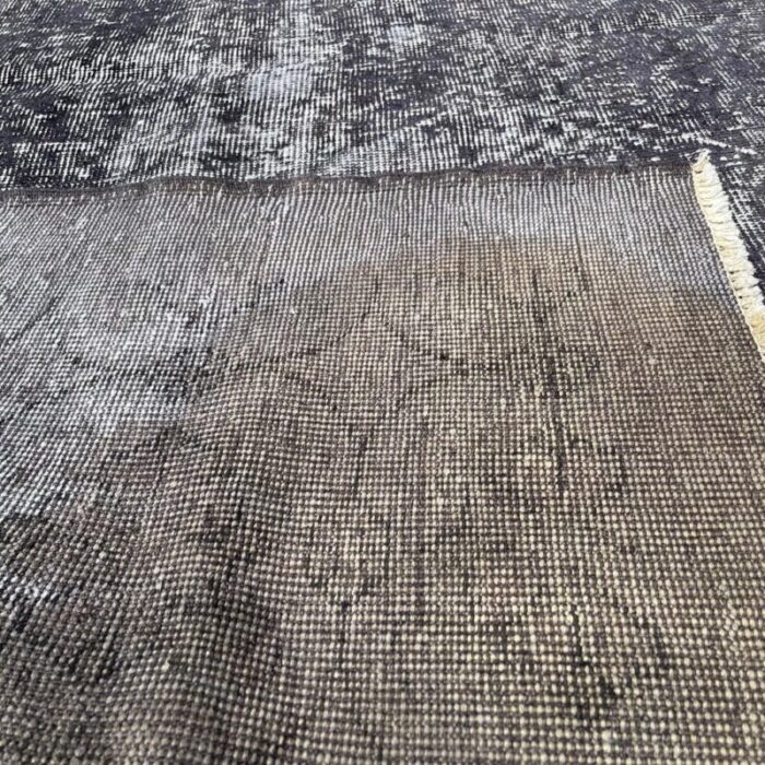 turkish over dyed grey rug in wool 10