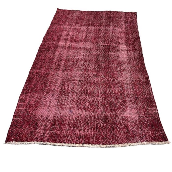 turkish over dyed red rug in wool 7