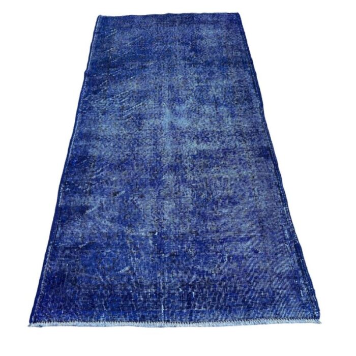 turkish overdyed blue rug in wool 10