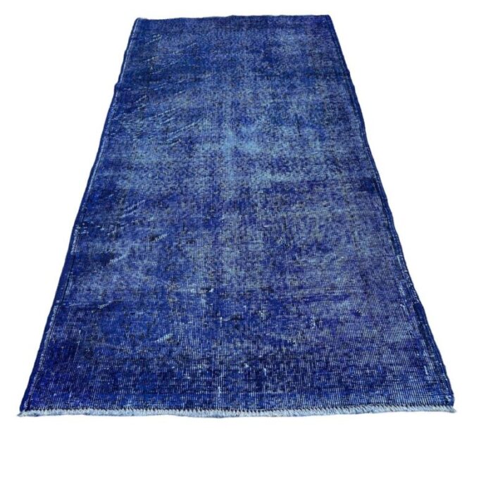 turkish overdyed blue rug in wool 6