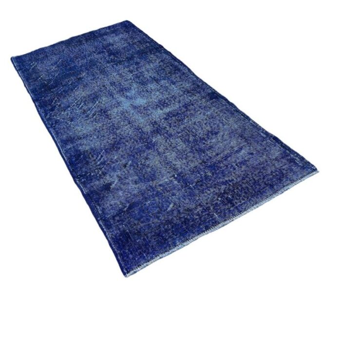 turkish overdyed blue rug in wool 7