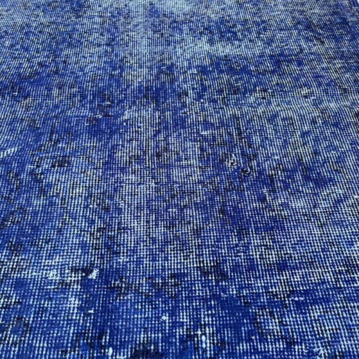 turkish overdyed blue rug in wool 9