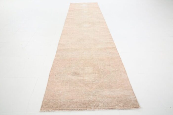 turkish runner rug in faded beige and brown 2