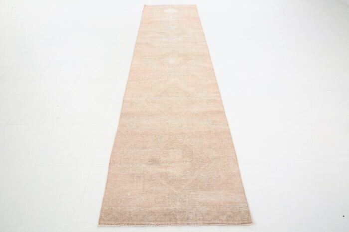 turkish runner rug in faded beige and brown 3