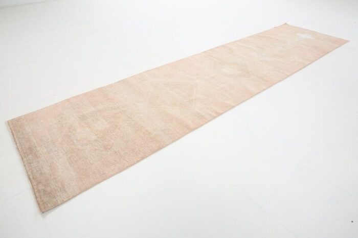 turkish runner rug in faded beige and brown 7