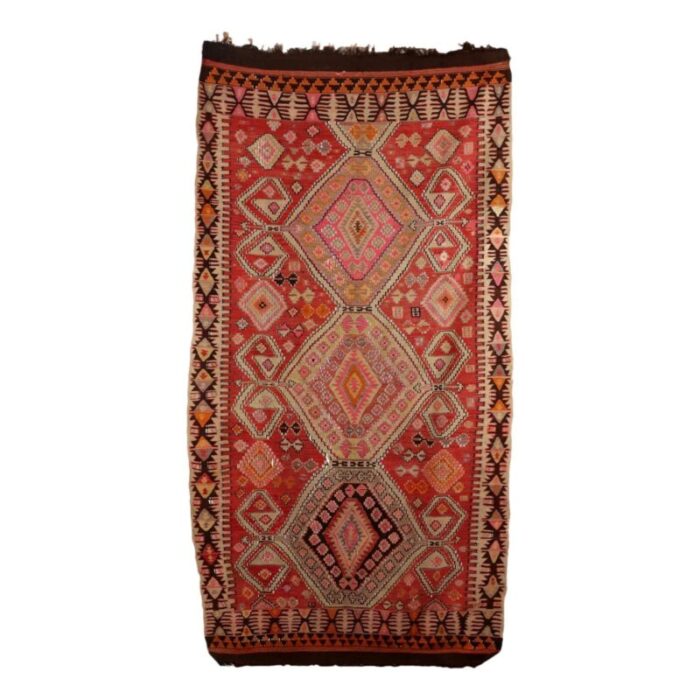 turkish wool kilim rug 7752