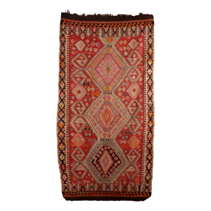 turkish wool kilim rug 8962