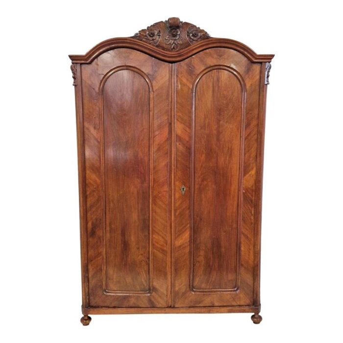 two door walnut wardrobe set of 2 2608