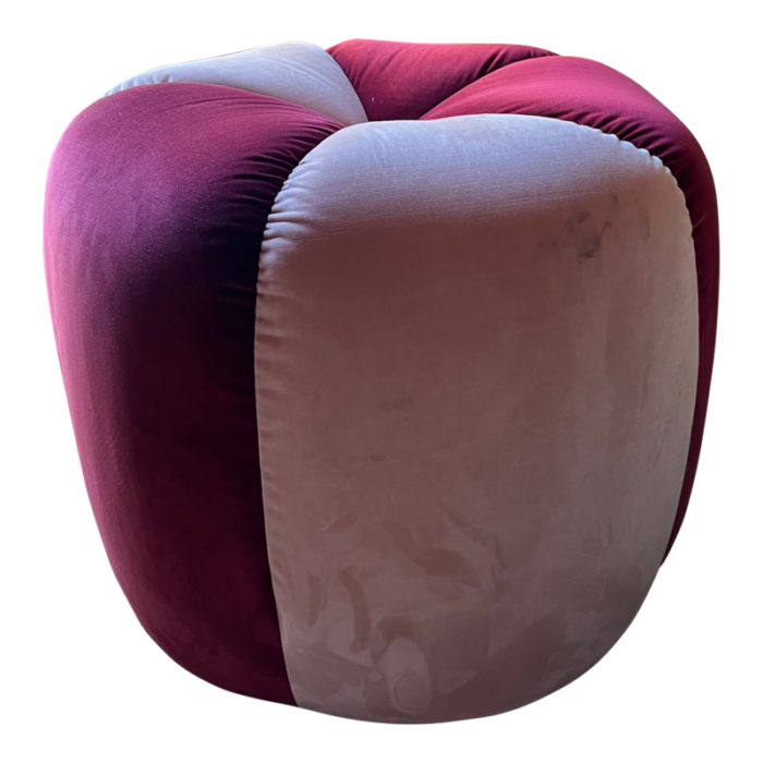 two tone pink vanity pouf stool 3335