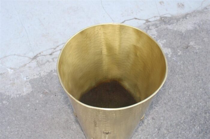 umbrella stand in solid hammered brass italy 1950s 2