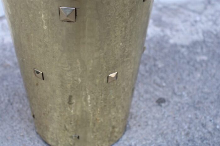 umbrella stand in solid hammered brass italy 1950s 5