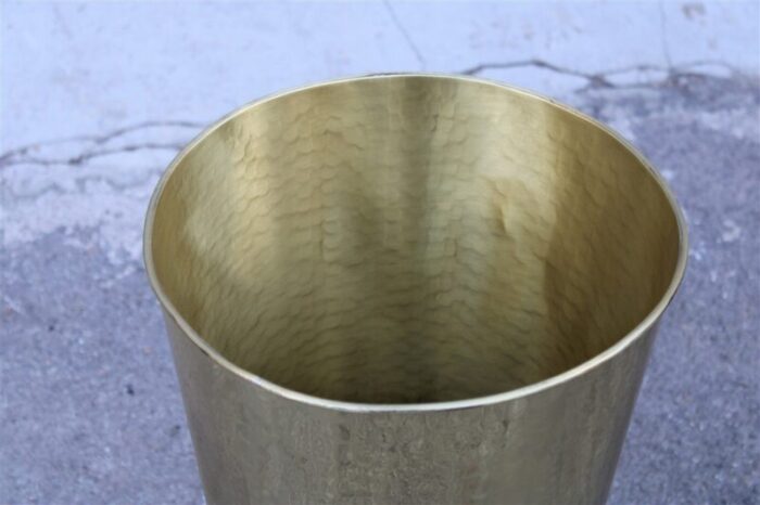 umbrella stand in solid hammered brass italy 1950s 8