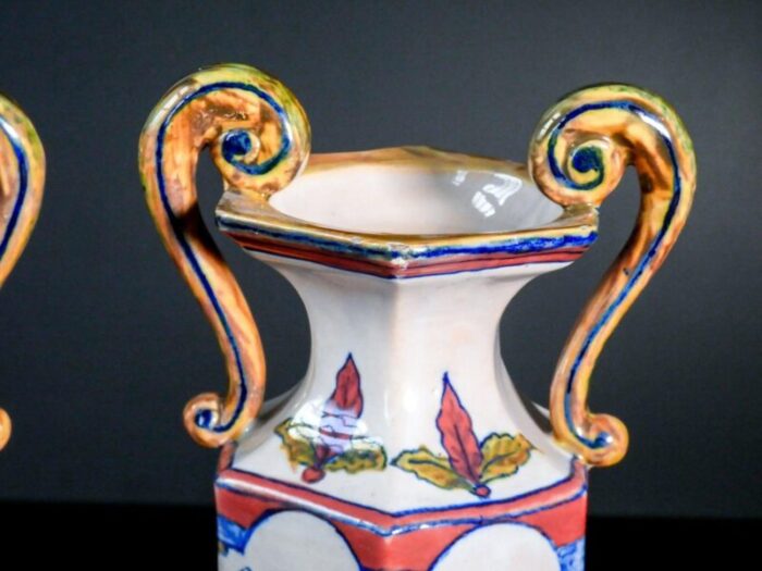 vases by gualdo tadino early 20th century set of 2 3