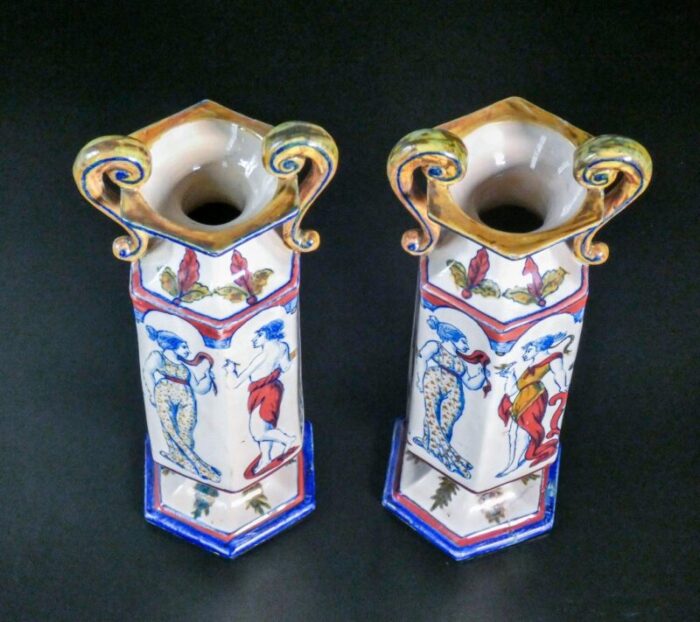 vases by gualdo tadino early 20th century set of 2 5